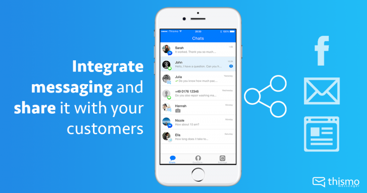 Here are different ways to let your customers know you're using thismo messenger for customer communication.